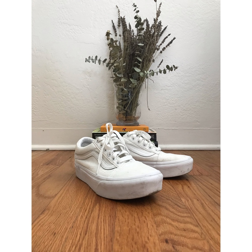 Vans White Platforms